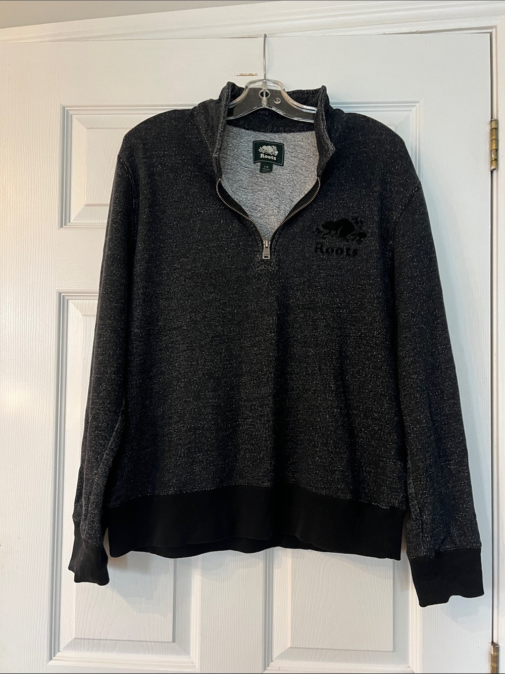 Roots Men's Dark Charcoal Zip-Up Sweater
